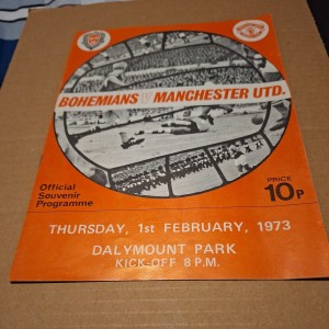 BOHEMIANS V MANCHESTER UTD 1973 FRIENDLY FOOTBALL PROGRAMME for sale on Ebay