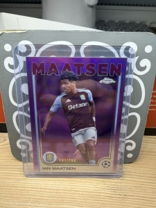 Topps Chrome UCC 2024/25 Ian Maatsen Aston Villa Purple /299 for sale on Ebay