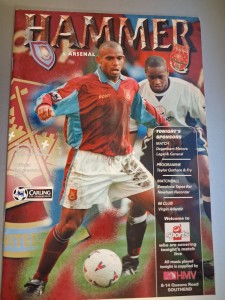 West Ham United v Arsenal 2nd March 1998 for sale on Ebay