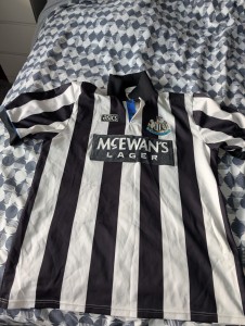 Original Vintage Newcastle United 1993/95 Home Top Asics XL for sale on Ebay