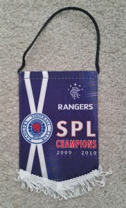 RARE VINTAGE SMALL GLASGOW RANGERS SPL CHAMPIONS 2009 2010 PENNANT MINT L@@K! for sale on Ebay