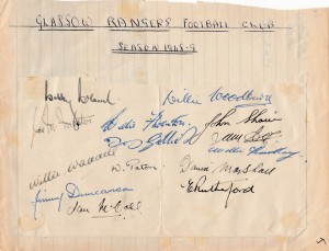 GLASGOW RANGERS 1948/49 FULLY SIGNED SHEET - ORIGINAL 13 AUTOGRAPHS for sale on Ebay
