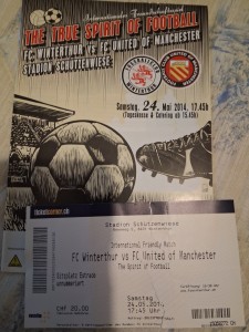 used ticket and programme FC WINTERTHUR v FC UNITED of MANCHESTER 24-05-2014 for sale on Ebay