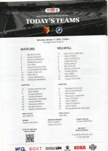 WATFORD V MILLWALL 25/26 TEAM SHEET + EXTRAS for sale on Ebay