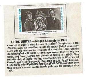 DON REVIE signed 1971 Sun Soccer stamp #470 LEEDS UTD League Champions for sale on Ebay
