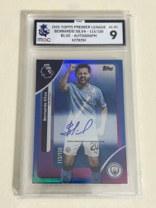 Topps Premier League Bernardo Silva Auto /150 Graded MGC 9 Manchester City for sale on Ebay