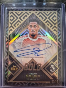 William Saliba 7/10 Autograph - Topps Premier Gold 25/26 - Arsenal FC Autograph for sale on Ebay