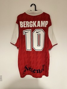 Arsenal 1994-1996 Home Football Shirt, BERGKAMP 10, XL for sale on Ebay