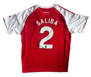 WILLIAM SALIBA Hand Signed 2025/26 Arsenal Home Shirt Football Proof/COA for sale on Ebay