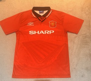 Vintage Authentic Manchester United 1994/96 Home Shirt - Cantona – Size L  for sale on Ebay