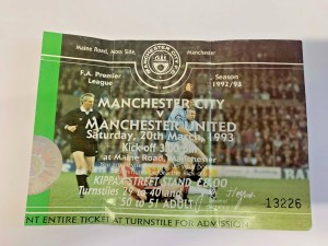1992/93 - Man City v Manchester United - 20/03/1993 - Ticket Stub - Man Utd for sale on Ebay
