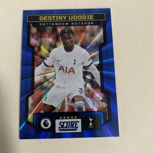 Panini Score 23/24 Destiny Udogie Blue Laser /50 Tottenham Hotspur for sale on Ebay