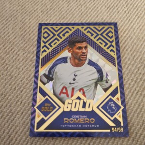 Topps Gold Premier League 2025-26 Cristian Romero /99 Gold Tottenham Hotspur  for sale on Ebay