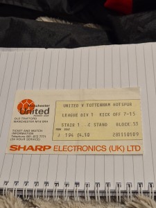 Manchester United v Tottenham Ticket 83/4 for sale on Ebay