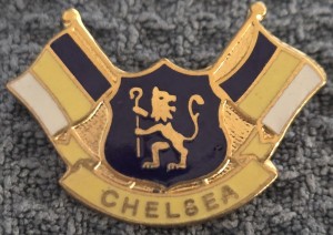 CHELSEA FC BADGE - OLD CHELSEA TWIN FLAGS BADGE  for sale on Ebay