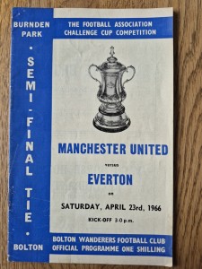 1965/66 FA Cup Semi Final Programme Manchester United V Everton for sale on Ebay