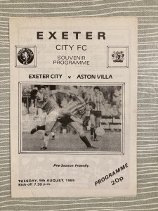 Exeter City v Aston Villa - Friendly - 1985/86 for sale on Ebay