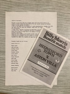 Hednesford Town v Aston Villa - Friendly Testimonial - with TEAMSHEET - 1985/86 for sale on Ebay