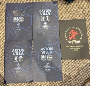 Aston Villa Champions League & 150th Anniversary Match Programme Bundle for sale on Ebay