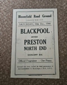 Blackpool V Preston 1944 League War Cup for sale on Ebay
