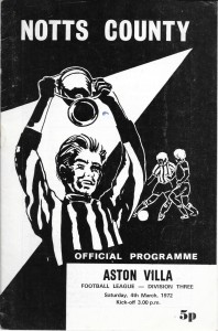 NOTTS COUNTY   v.   ASTON VILLA.   Division Three.   1971/72 for sale on Ebay