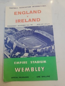 England V Ireland 22.11. 1961 - International for sale on Ebay