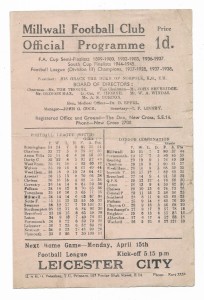 1945/46 Football League (South) - MILLWALL v. CHARLTON ATHLETIC for sale on Ebay