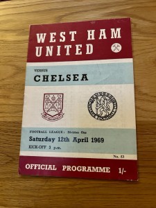 West Ham United v Chelsea Programme 1968/69 for sale on Ebay