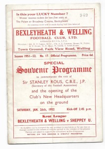 1951/52 Kent League Division 1 - BEXLEYHEATH & WELLING v. SHEPPEY UNITED for sale on Ebay