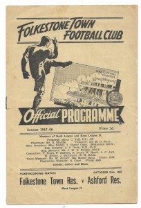 1947/48 Kent League Division 1 - FOLKESTONE TOWN v. RAMSGATE ATHLETIC for sale on Ebay