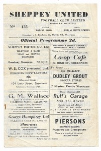 1950/51 Kent League Division 1 - SHEPPEY UNITED v. FOLKESTONE TOWN for sale on Ebay