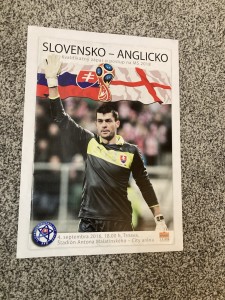 Slovakia v England 2016 World Cup Qualifier Trnava Programme. for sale on Ebay