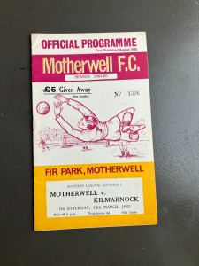 Motherwell v Kilmarnock  13th March 1965  Scottish League Div 1, Killie's Title. for sale on Ebay