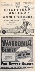 Sheffield United v Sheffield Wednesday Div 2 1951/52 for sale on Ebay