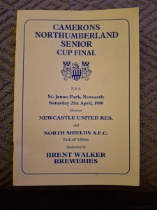 Newcastle United Reserves v North Shields programme.  21/4/1990 Senior Cup Final for sale on Ebay