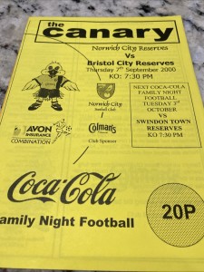 07-09-00. Norwich City Reserves V Bristol City Reserves. Family Night Football for sale on Ebay