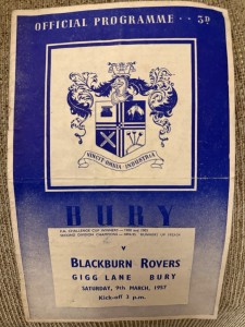 Bury v Blackburn Rovers 2nd Division Programme 9th March 1957. for sale on Ebay