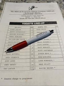 30-04-94. Millwall V Bristol City Team Sheet for sale on Ebay