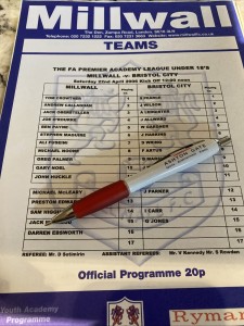 22-04-06. Millwall U18 V Bristol City U18 for sale on Ebay