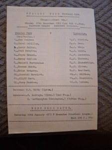 Crawley Town v Tonbridge programme.  27/12/1982 for sale on Ebay