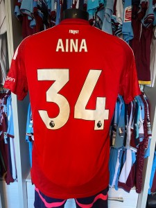 Nottingham Forest - Ola Aina Match Worn Home Shirt 2024 v Man City - Size L for sale on Ebay