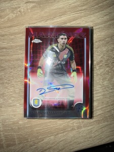 Topps Chrome UCC 2024-25 Aston Villa Emiliano Martinez Auto Red /5 for sale on Ebay