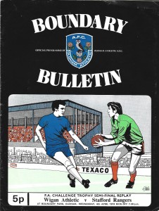 1972/73  FA TROPHY SEMI-FINAL REPLAY   WIGAN ATHLETIC v STAFFORD RANGERS for sale on Ebay