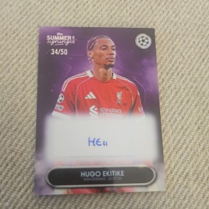 Topps Summer Signings 2025-26 Hugo Ekitike Auto 34/50 Liverpool FC  for sale on Ebay