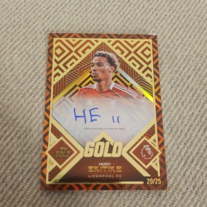 Topps Gold Premier League 2025-26 Hugo Ekitike Auto /25 Gold Liverpool FC  for sale on Ebay