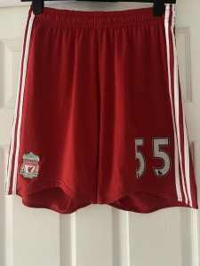 Liverpool FC Red Home Football Shorts - Season 2008-2009 - Size 38”, Number 55 for sale on Ebay