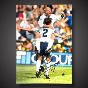 England - Paul Gascoigne Hand Signed Football Photograph BID from £18 for sale on Ebay