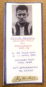 Jackie Bestall.  Grimsby Town & Rotherham  1900 - 1985  Autograph  &  Picture. for sale on Ebay