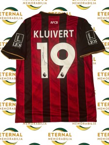 JUSTIN KLUIVERT Signed 25/26 Bournemouth Home #19 Football Jersey / PL / COA for sale on Ebay