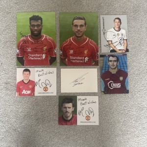 Hand Signed Footballers On Photos And Promo Cards for sale on Ebay
